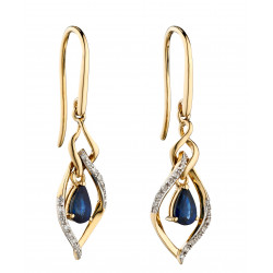 9ct Sapphire And Diamond Marquise Drop Earrings GE2274L