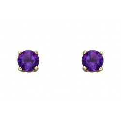 Birthstone 9ct Gold February Stud Earrings GE2327