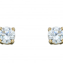 Birthstone 9ct Gold April CZ Stud Earrings GE2329 