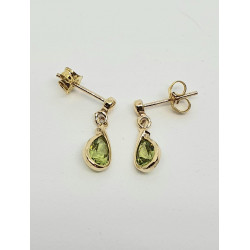 9ct Peridot Pear Drop Earrings GE3098PD