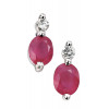 9ct White Gold DIA & RUBY Stud Earrings GE752R