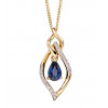 9ct Sapphire And Diamond Marquise Pendant GP2157L