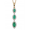 9ct Emerald and Diamond Drop Pendant GP2240G