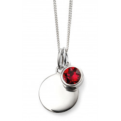 Birthstone Silver Pendant July P4596