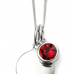 Birthstone Silver Pendant July P4596