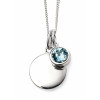 Birthstone Silver Pendant March P4592