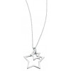  Silver Double Star 40+2cm NECKLACE N2730