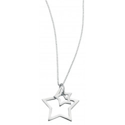  Silver Double Star 40+2cm NECKLACE N2730