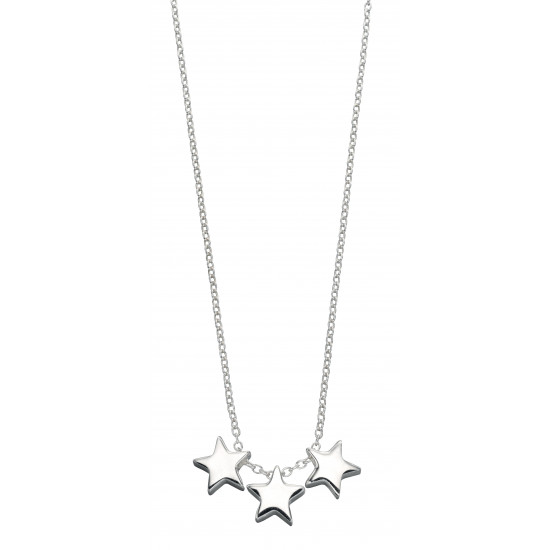 Silver Triple Star Necklet N3547