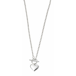 Silver Heart ball chain necklace N4221