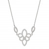 Silver Lace Effect CZ Necklace N4405C