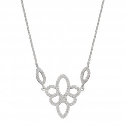 Silver Lace Effect CZ Necklace N4405C