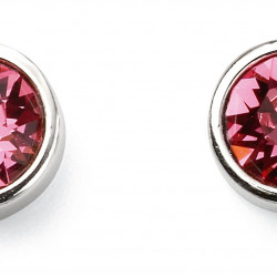 Birthstone Silver Studs October E5565