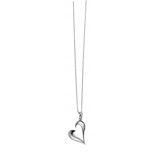 Silver Polished Heart Pendant P2807