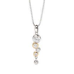 Fiorelli Silver Gold Plated CZ Pendant and Chain P3457C