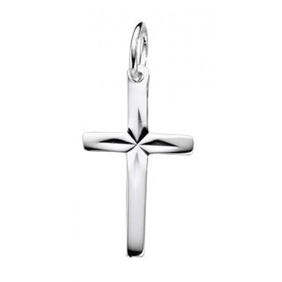 Silver Diamond Cut Cross P3688