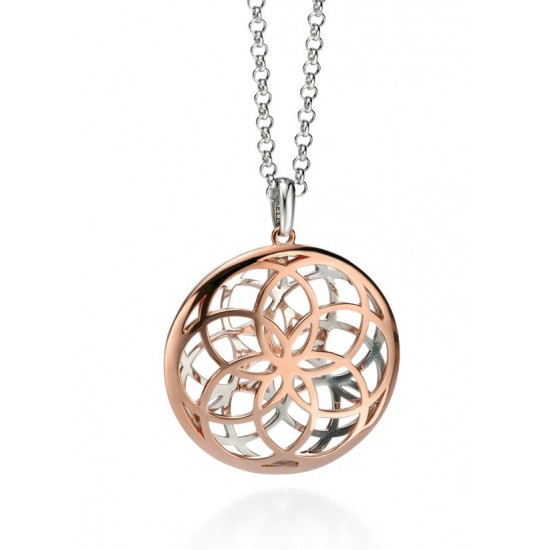 Fiorelli Silver Rose Plated Pendant and Chain P4072