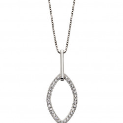 Fiorelli Silver Double navette with CZ pendant and Chain P4648C