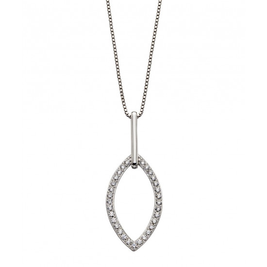 Fiorelli Silver Double navette with CZ pendant and Chain P4648C