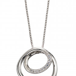 Fiorelli Silver Spiral design pendant and Chain P4655C