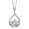 Silver Scattered Cubic Zirconia Teardrop Pendant P4673C