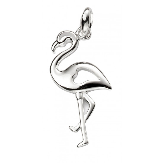 Silver Cut Out Flamingo Pendant P4763