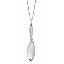  Fiorelli Silver Cubic Zirconia Twist Pendant and Chain P4786C