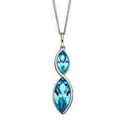 Fiorelli Silver Aqua Navette Twist Pendant and Chain P4800A 