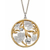 Silver Cherry Blossom Pendant With Yellow Gold Plating P4857