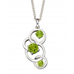 Silver Round Green Peridot Pendant P4863G