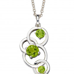 Silver Round Green Peridot Pendant P4863G