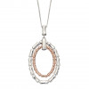 Silver Bamboo Pendant In Silver And Rose Gold Plating P4933