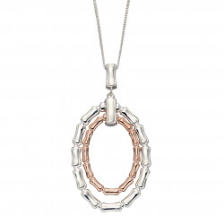 Silver Bamboo Pendant In Silver And Rose Gold Plating P4933