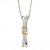 Fiorelli Silver Connected Rings Pendant with Yellow Gold Plating and CZ and Chain P4949C