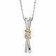 Fiorelli Silver Connected Rings Pendant with Yellow Gold Plating and CZ and Chain P4949C