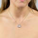 Fiorelli Silver Heart Pendant with Mother of Pearl Centre and Chain P5027C