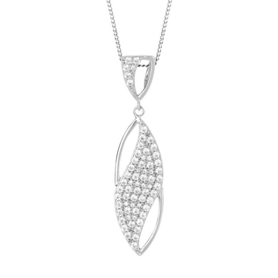 Fiorelli Navette Pendant with Pave CZ Wave F65