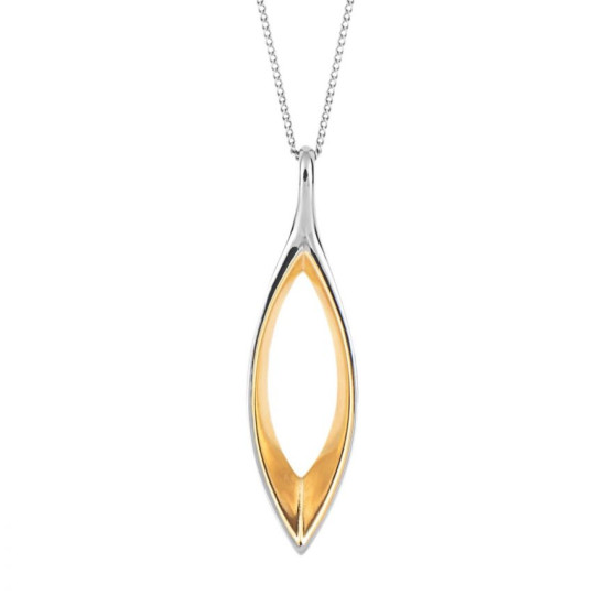 Fiorelli Fluid Navette Pendant with Yellow Gold Plating F56