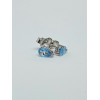 Silver Blue Topaz Pear Stud Earrings SE1105BT