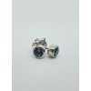 Silver Round Blue Topaz Studs SE1123BT