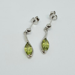 Silver Peridot Drop Earrings SE1155PD