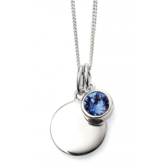 Birthstone Silver Pendant September P4598