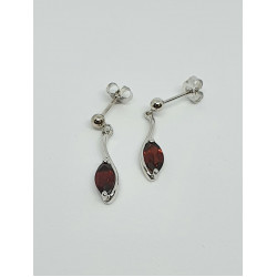 Silver Garnet Drop Earrings SE1155GA