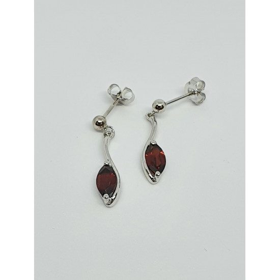 Silver Garnet Drop Earrings SE1155GA