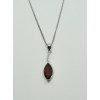 Silver Garnet Pendant And Chain SP1186GA