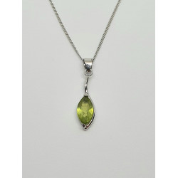 Silver Peridot Pendant And Chain SP1186PD