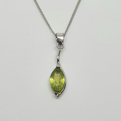 Silver Peridot Pendant And Chain SP1186PD