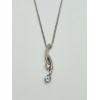 Silver Blue Topaz And CZ Pendant And Chain SP9258BT