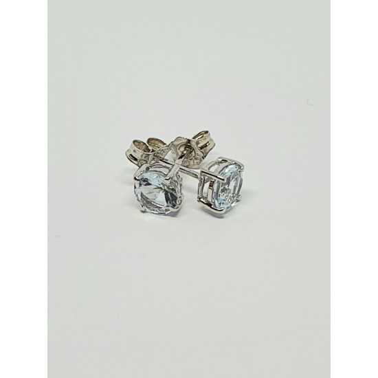 9ct White Gold Aqua Marine Stud Earrings WGE1108AQ