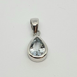 9ct White Gold Aqua Marine Pendant WGP1149AQ